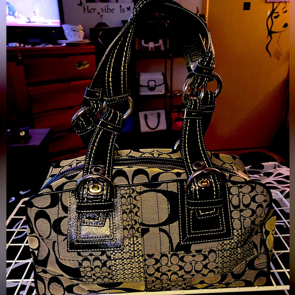 Coach Signature Patchwork Soho Satchel in beautiful condition.